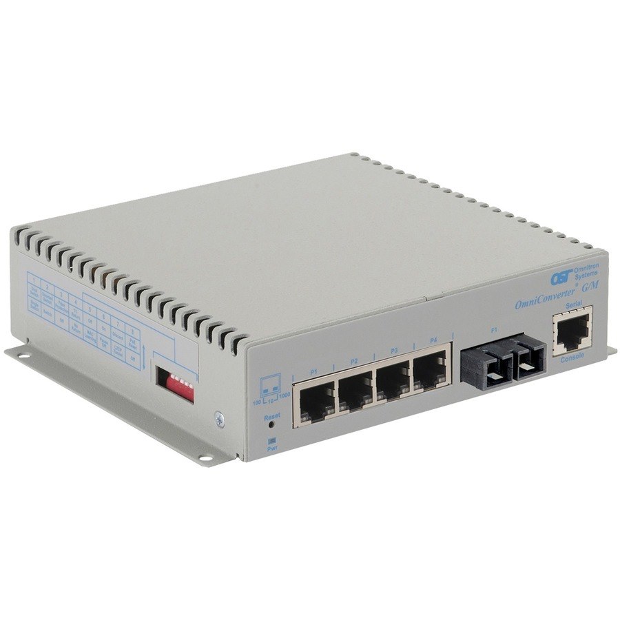 Omnitron Systems OmniConverter Managed Gigabit, MM ST, RJ-45, Ethernet Fiber Switch