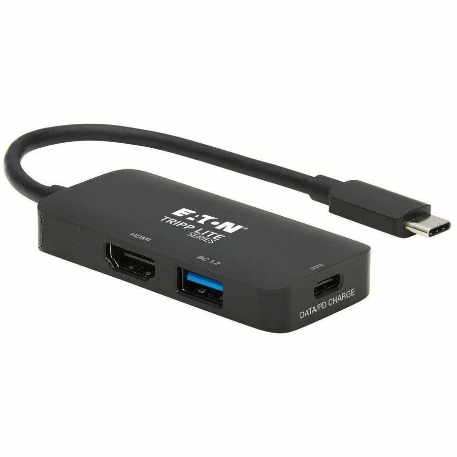 Eaton Tripp Lite Series USB-C Multiport Adapter - HDMI 4K 60 Hz, 4:4:4, HDR, USB 3.x (5Gbps) Hub Ports, 100W PD Charging, Black