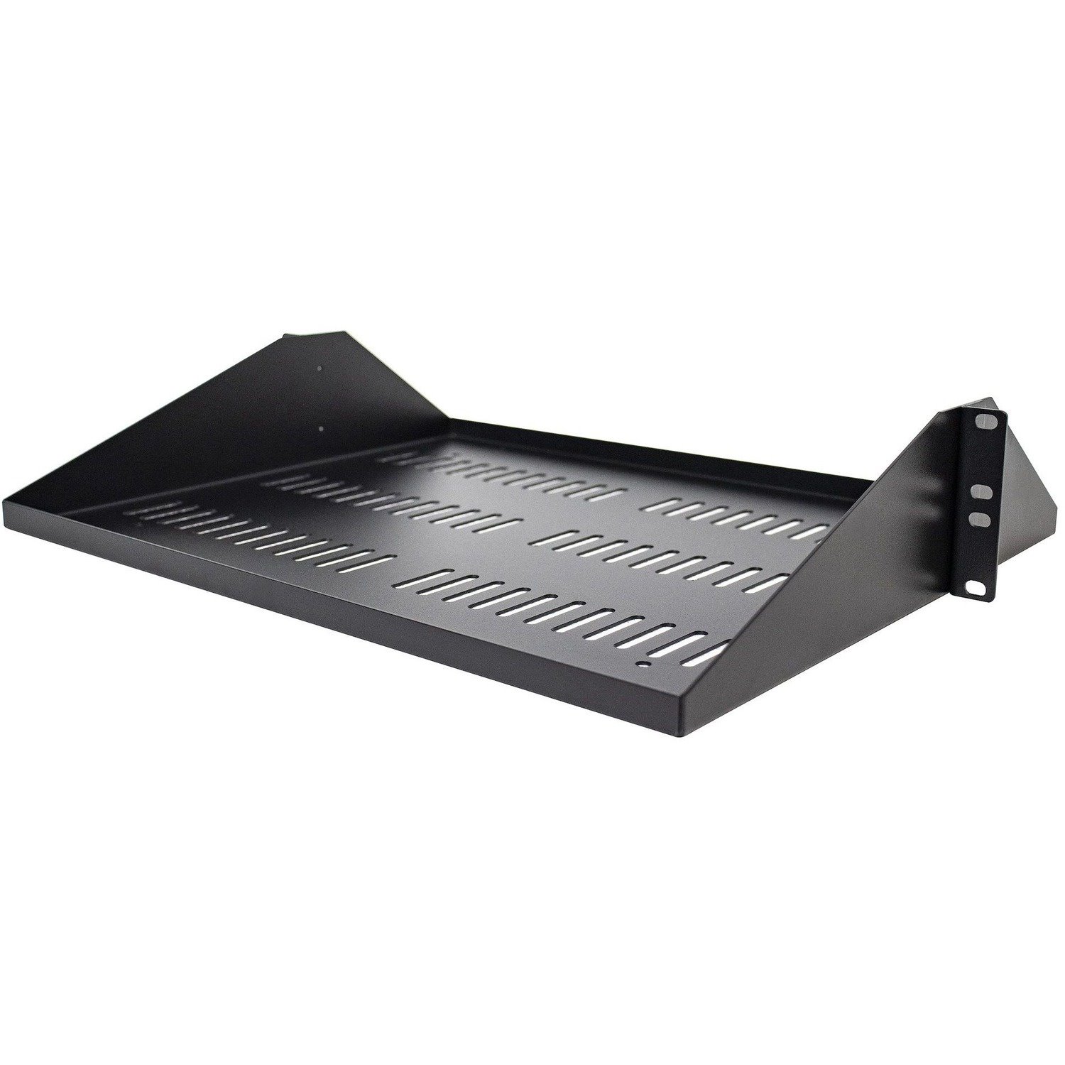 StarTech.com 2U Vented Server Rack Shelf - Center Mount Fixed 14" Deep Cantilever Rackmount Tray for 19" Data/AV/Network w/Cage Nuts