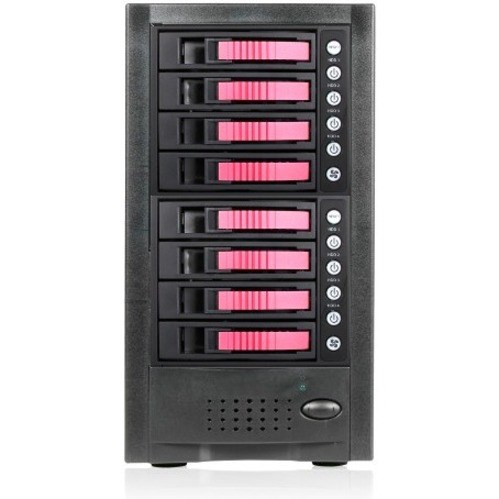 RAIDage JAGE6BT8HDRD Drive Enclosure 12Gb/s SAS, SATA/600 - Mini-SAS HD Host Interface Tower - Black, Red