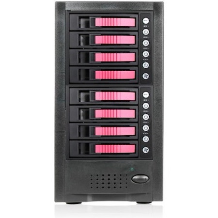 RAIDage JAGE6BT8HDRD Drive Enclosure 12Gb/s SAS, SATA/600 - Mini-SAS HD Host Interface Tower - Black, Red
