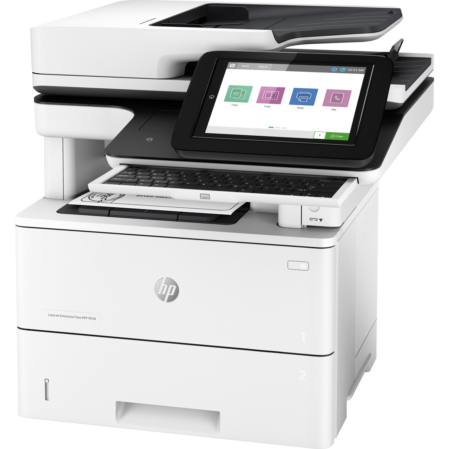 HP LaserJet M528 M528c Laser Multifunction Printer-Monochrome-Copier/Fax/Scanner-45 ppm Mono Print-1200x1200 Print-Automatic Duplex Print-150000 Pages Monthly-650 sheets Input-Color Scanner-600 Optical Scan-Monochrome Fax-Gigabit Ethernet