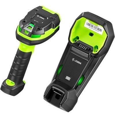 Zebra DS3608 Rugged Warehouse Handheld Barcode Scanner Kit - Wireless Connectivity - Industrial Green