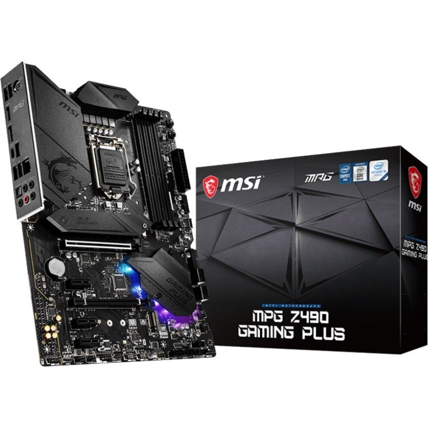 MSI MPG Z490 GAMING PLUS Desktop Motherboard - Intel Z490 Chipset - Socket LGA-1200 - Intel Optane Memory Ready - ATX