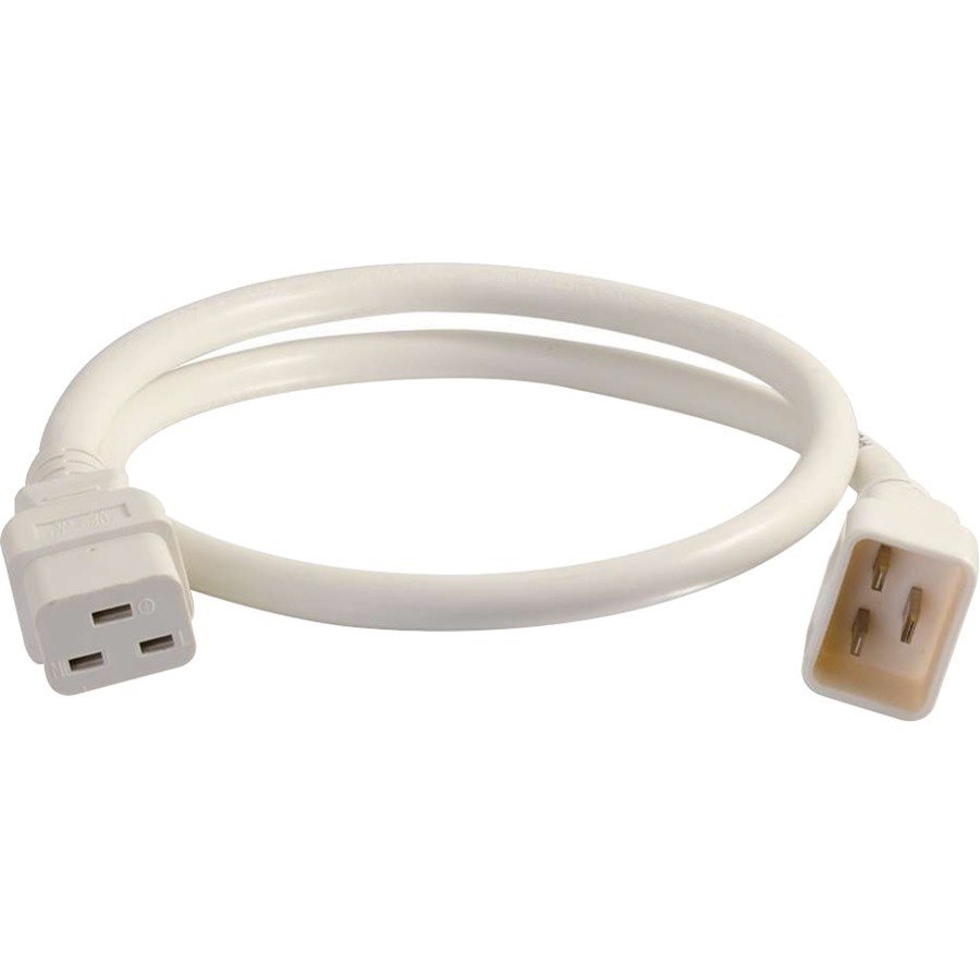 C2G 3ft 12AWG Power Cord (IEC320C20 to IEC320C19) - White
