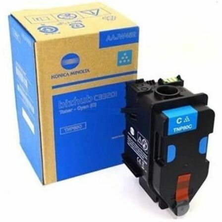 Konica Minolta TNP80C Original Laser Toner Cartridge - Cyan Pack