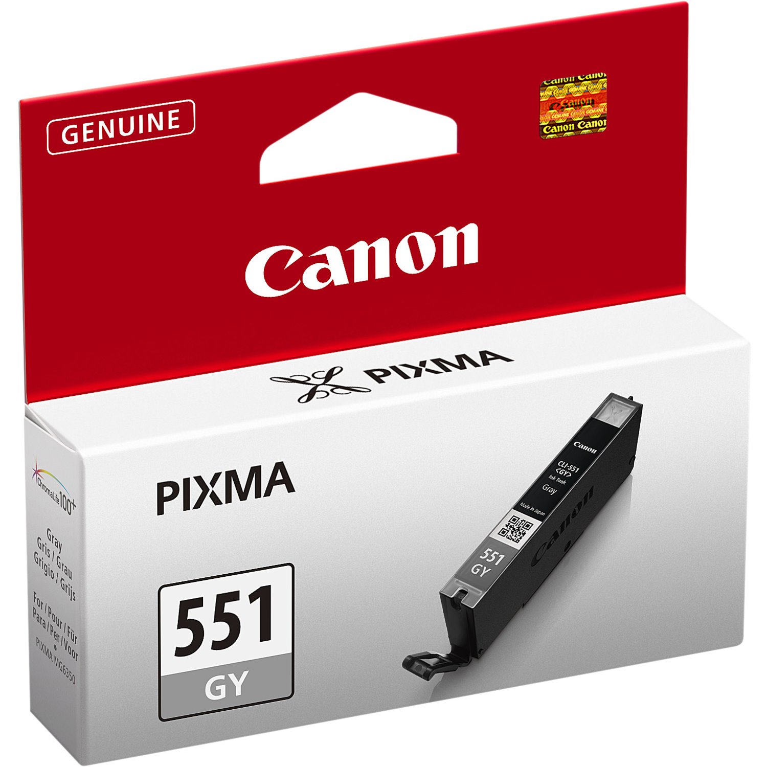 Canon CLI-551GY Original Standard Yield Inkjet Ink Cartridge - Grey - 1 Pack