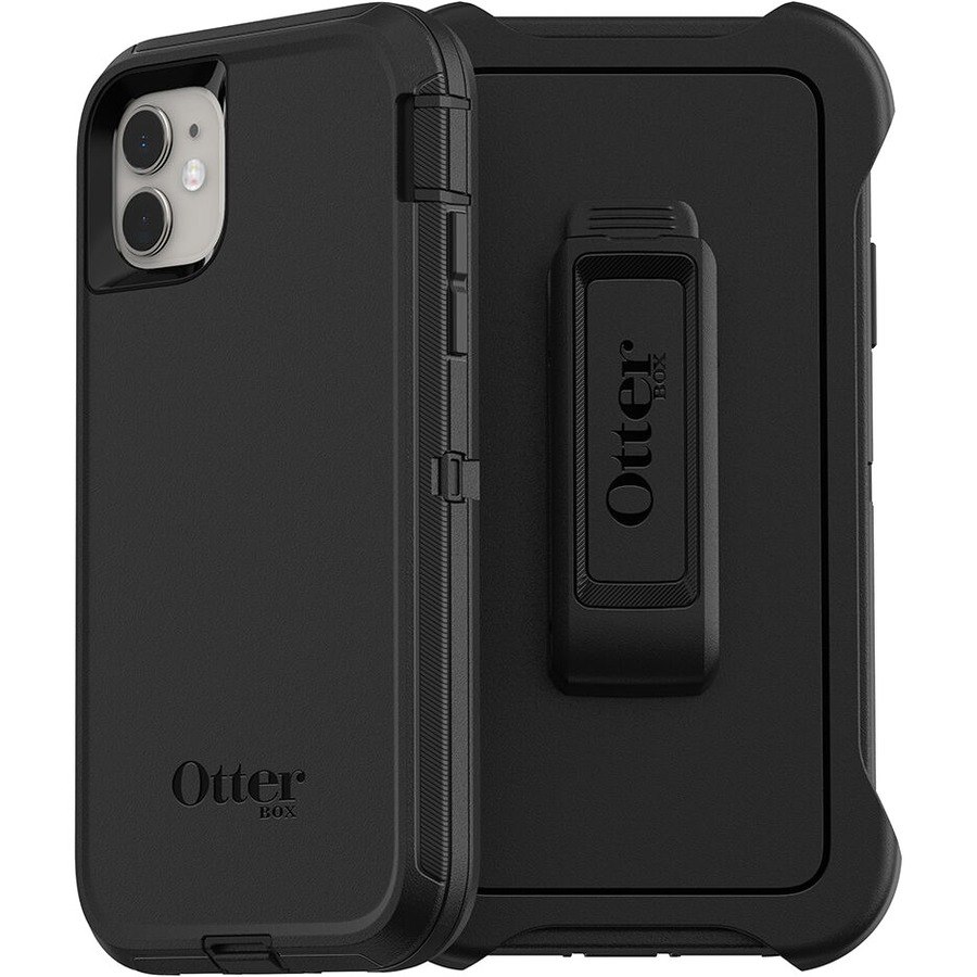 OtterBox Defender Rugged Carrying Case (Holster) Apple iPhone 11 Smartphone - Black