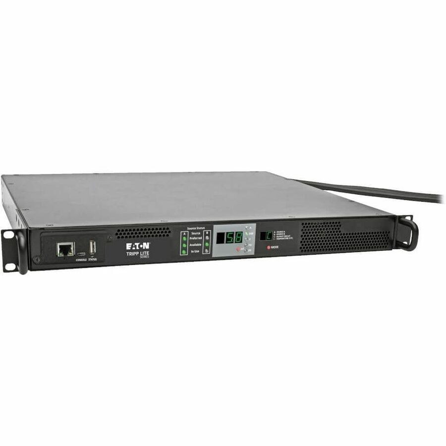 Eaton Tripp Lite Series 5.8kW Single-Phase Monitored Automatic Transfer Switch PDU, 2 200-240V 30A L6-30P Inputs, 1 L6-30R Outlet, 1U