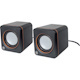 2600 Series Speaker System, Small Size, Big Sound, Two Speakers, Stereo, USB power, Output: 2x 3W, 3.5mm plug for sound, In-Line volume control, Cable 0.9m, Black, Three Year Warranty