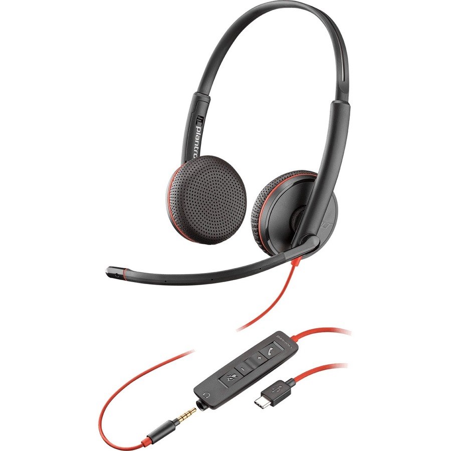 Plantronics Blackwire C3225 Wired Over-the-head Stereo Headset - Black