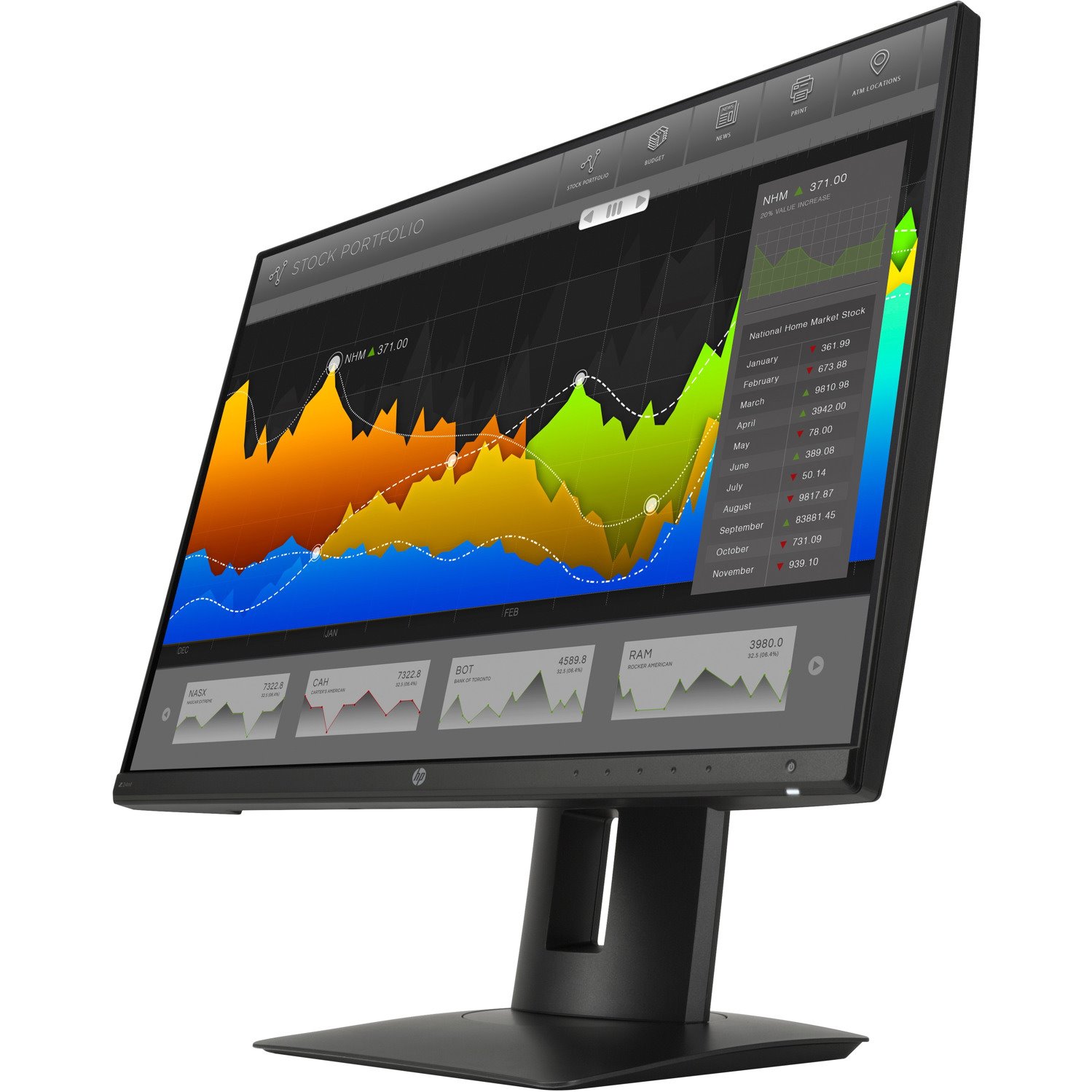 HP Business Z24nf Full HD LCD Monitor - 16:9 - Black