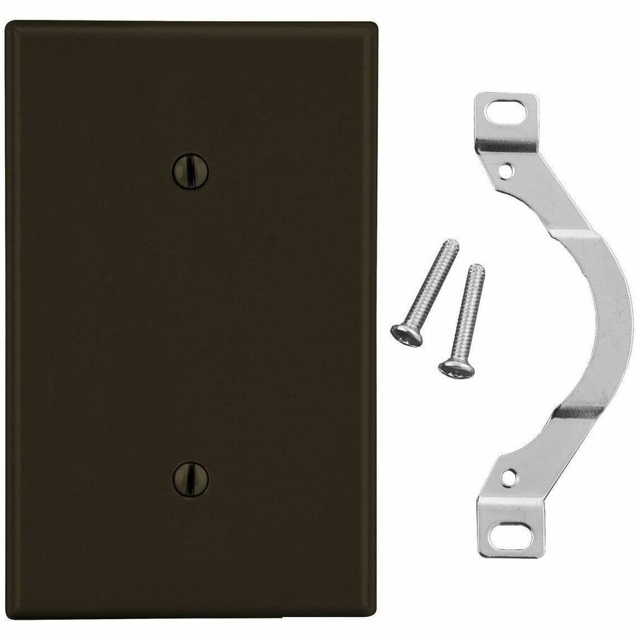Hubbell Wallplate, 1-G, STRP MT Blank, BR