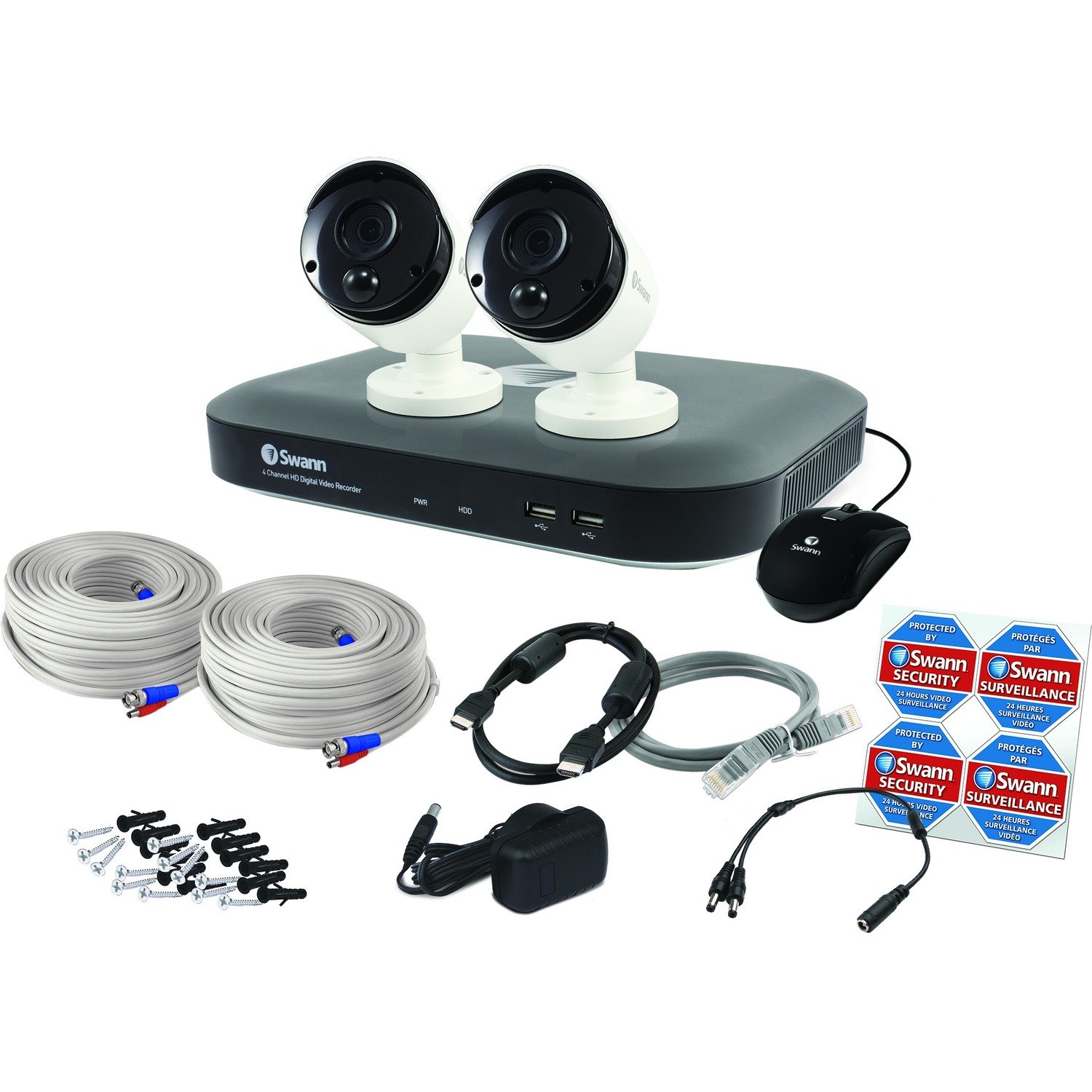 Swann 5 Megapixel 4 Channel Night Vision Wired Video Surveillance System 1 TB HDD