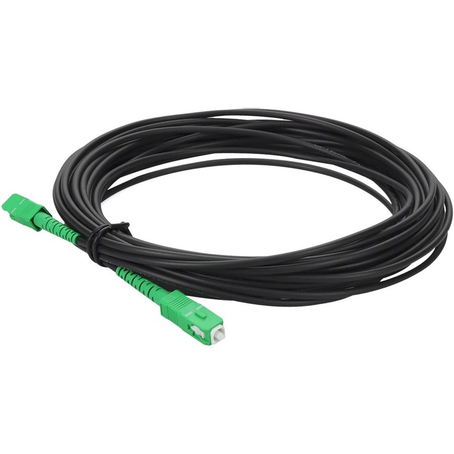 AddOn 20m ASC to ASC Black OS2 Simplex OFNR (Riser-Rated) SMF Fiber Outdoor Patch Cable