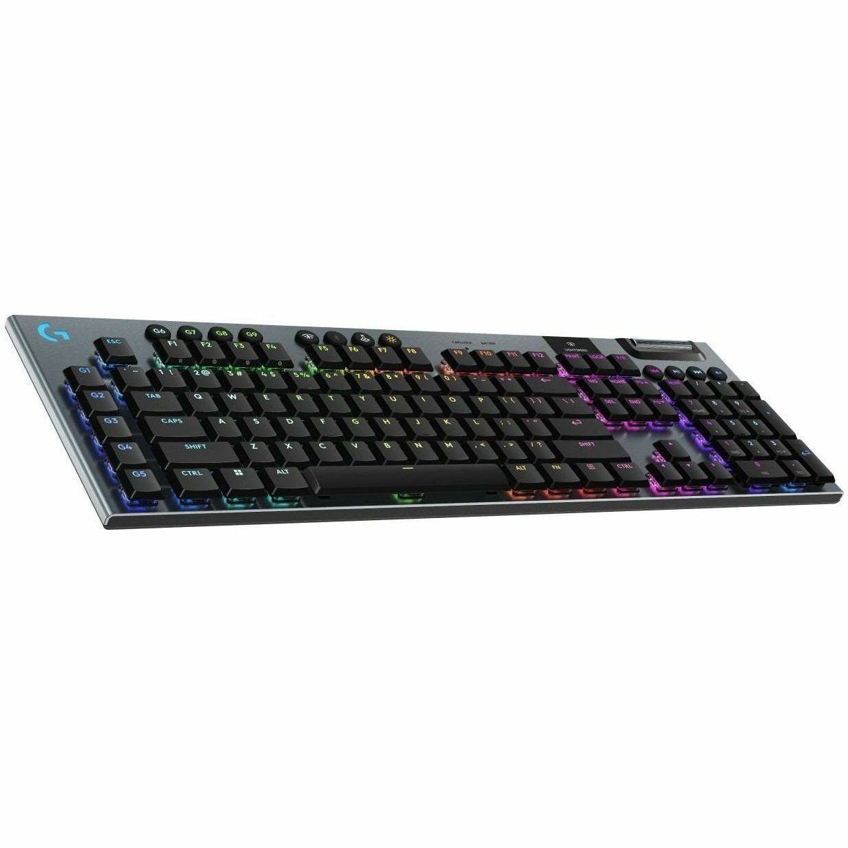 Logitech G G915 X LIGHTSPEED Gaming Keyboard - Wired/Wireless Connectivity - USB Interface - RGB LED - English (UK) - QWERTY Layout - Black