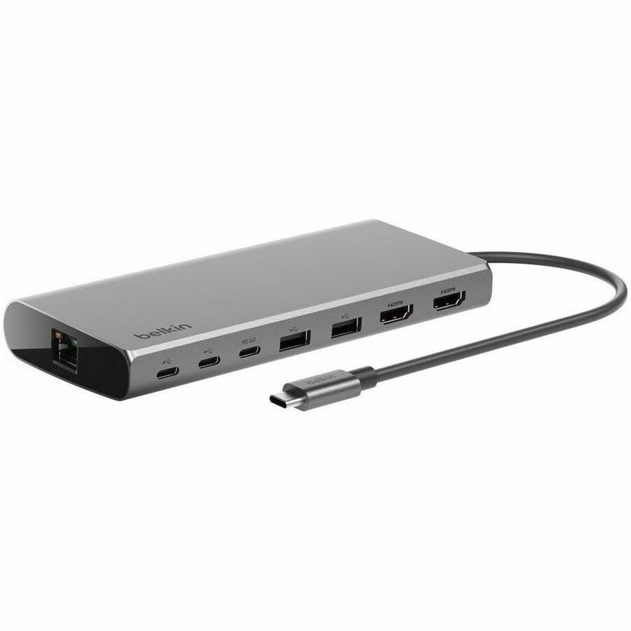 Belkin Connect Universal USB-C 8-in-1 Dual Display Core Hub - Space Grey (INC015btSGY-CZ), 100W PD, 10Gbps, 2x USB-C, Silicon Motion, 2 Years Warranty