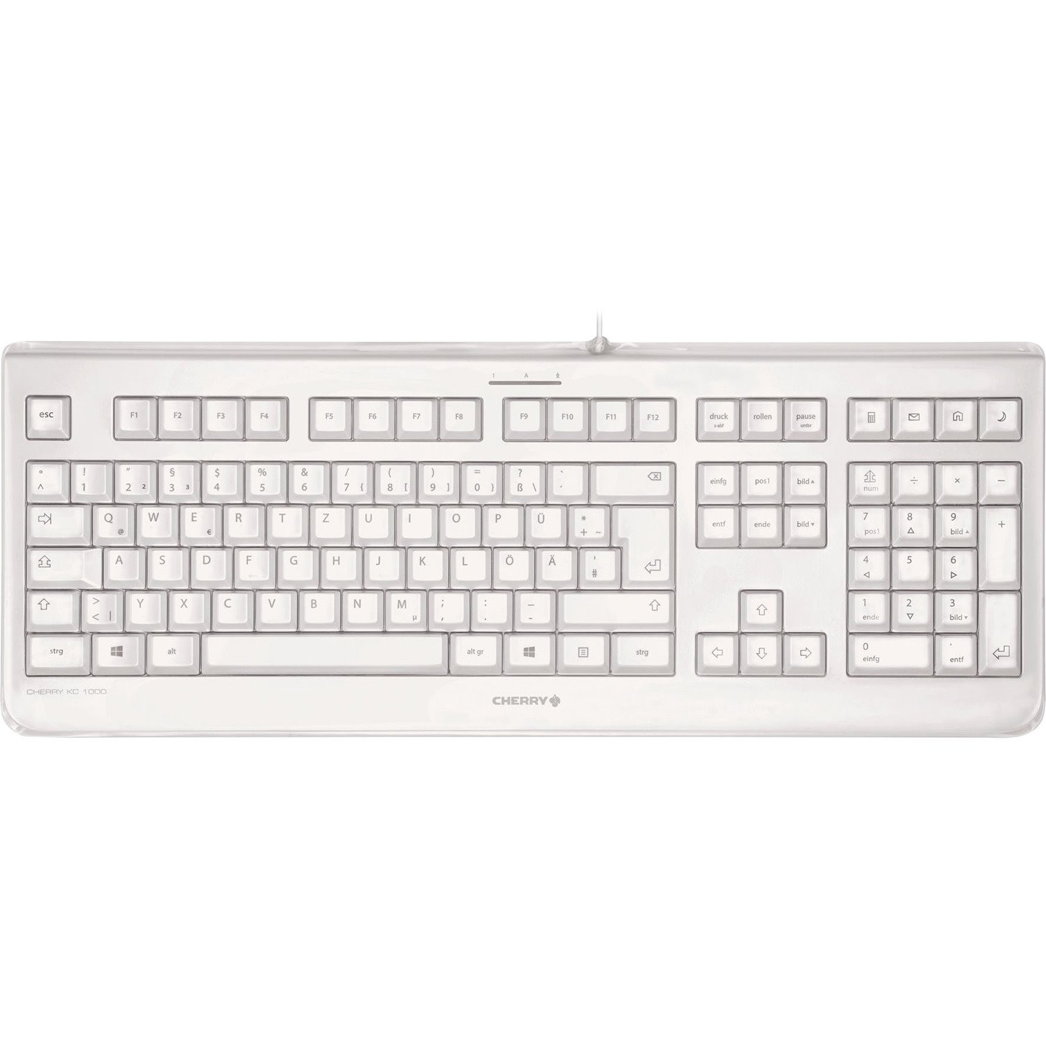 CHERRY KC 1068 Keyboard - Cable Connectivity - USB Interface - Spanish - Pale Gray