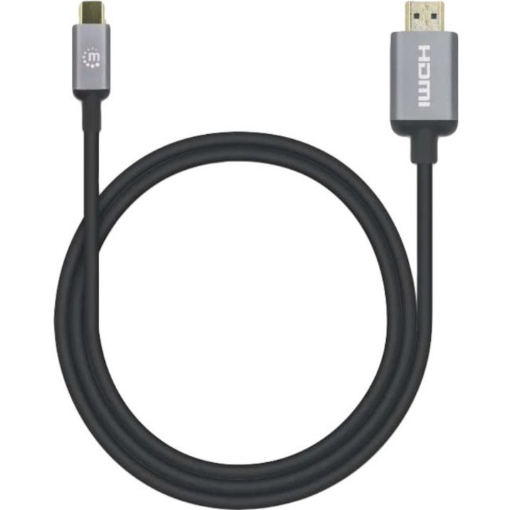 Manhattan 1 m HDMI/USB-C A/V Cable for Audio/Video Device, Smartphone, Tablet, Notebook, Monitor, Projector, MacBook, TV, ... - 1 Piece