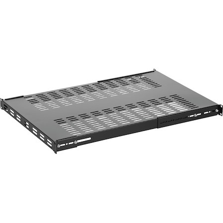 StarTech.com 1U 4-Post 19.5 to 38in Adjustable Mounting Depth Vented Rack Mount Shelf - Heavy Duty Fixed Rack Shelf - 330lbs / 150kg - 27.5in Deep