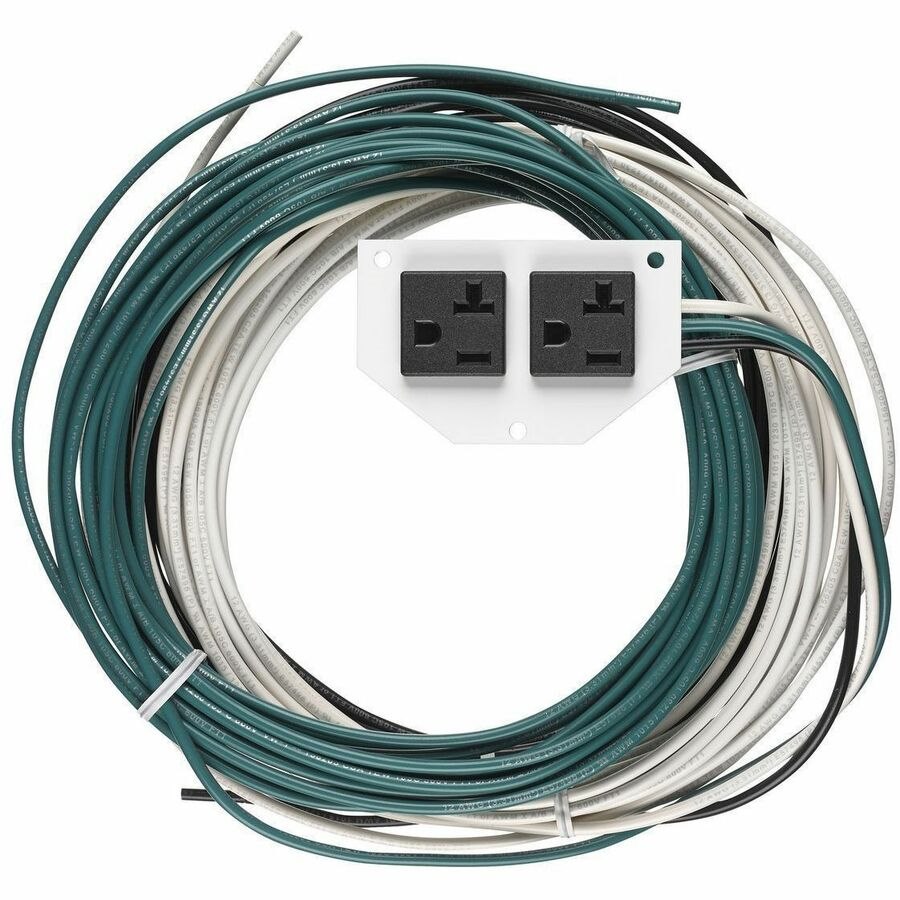 Hubbell Premise Wiring Recessed 10" Series, Sub Plate, 1/2 Perimeter, PreWired Duplex, 25' Leads