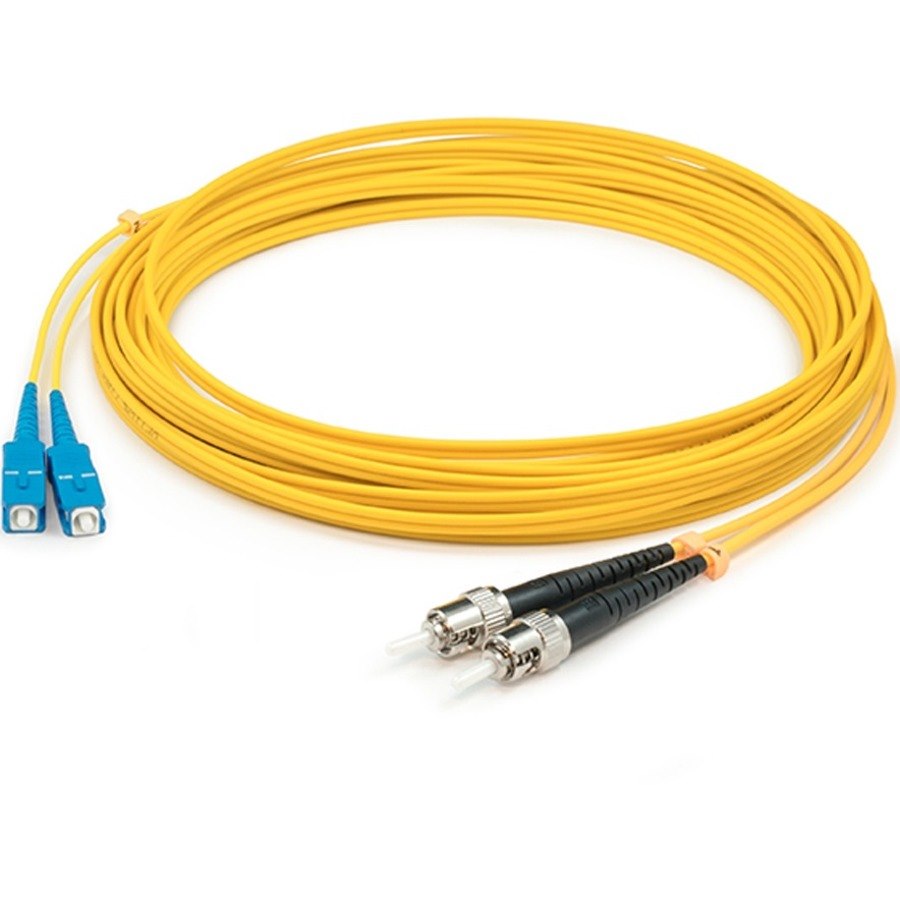 AddOn 25m ST to ST Yellow OS2 Duplex OFNR (Riser-Rated) SMF Fiber Patch Cable