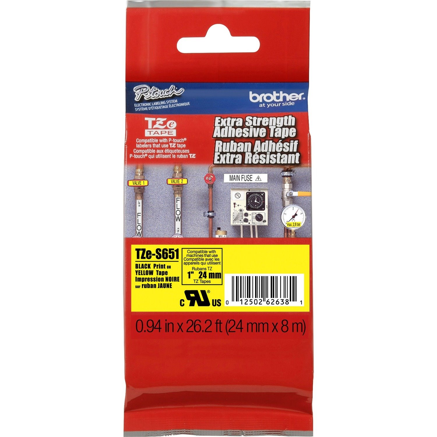 P-touch TZe Extra-Strength Adhesive Tape