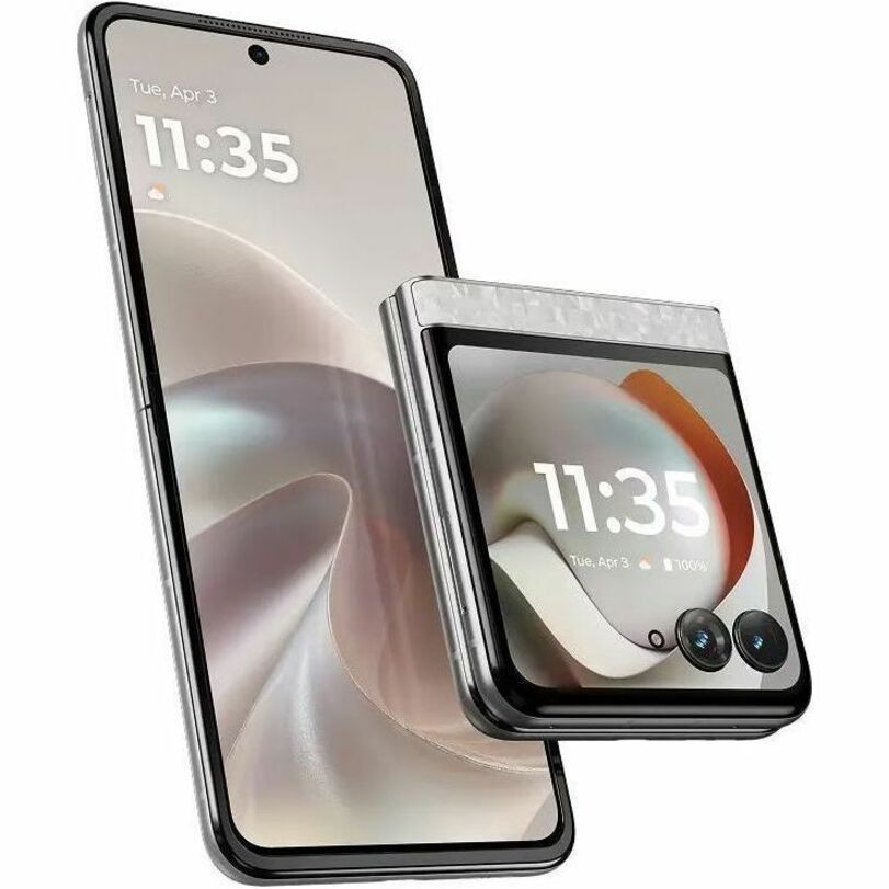 Motorola Mobility razr 2026 256 GB Smartphone - 6.9" Flexible Folding Screen LTPO AMOLED HDR10+ 1080 x 2640 - Octa-core (Cortex A78Quad-core (4 Core) 2.60 GHz + Cortex A55 Quad-core (4 Core) 2 GHz - 8 GB RAM - Android 16 - 5G - PANTONE Bright White