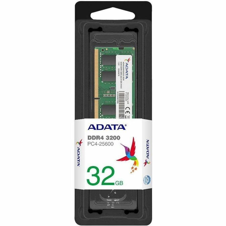 Adata Premier AD4S320032G22-SGN RAM Module for Notebook - 32 GB (1 x 32GB) - DDR4-3200/PC4-25600 DDR4 SDRAM - 3200 MHz - CL22 - 1.20 V