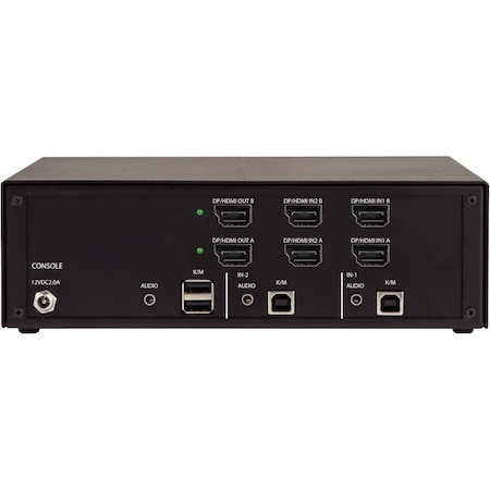 Black Box KVM Switch, NIAP 4.0 Certified - 2-Port, Dual-Monitor, FlexPort HDMI/DisplayPort