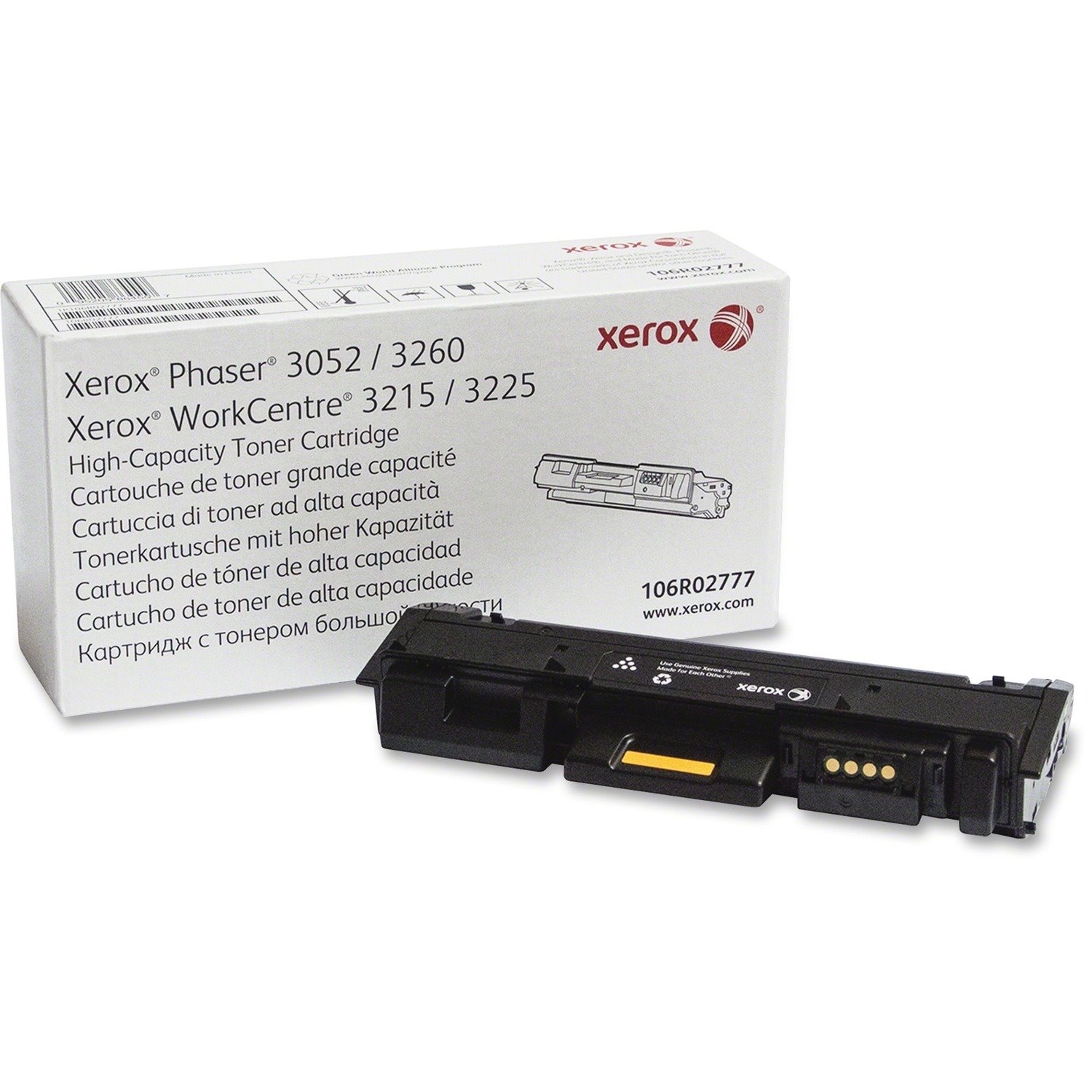 Xerox Genuine Phaser&reg; 3052/3260, WorkCentre&reg; 3215/3225 Black High capacity Toner Cartridge (3000 Pages) - 106R02777