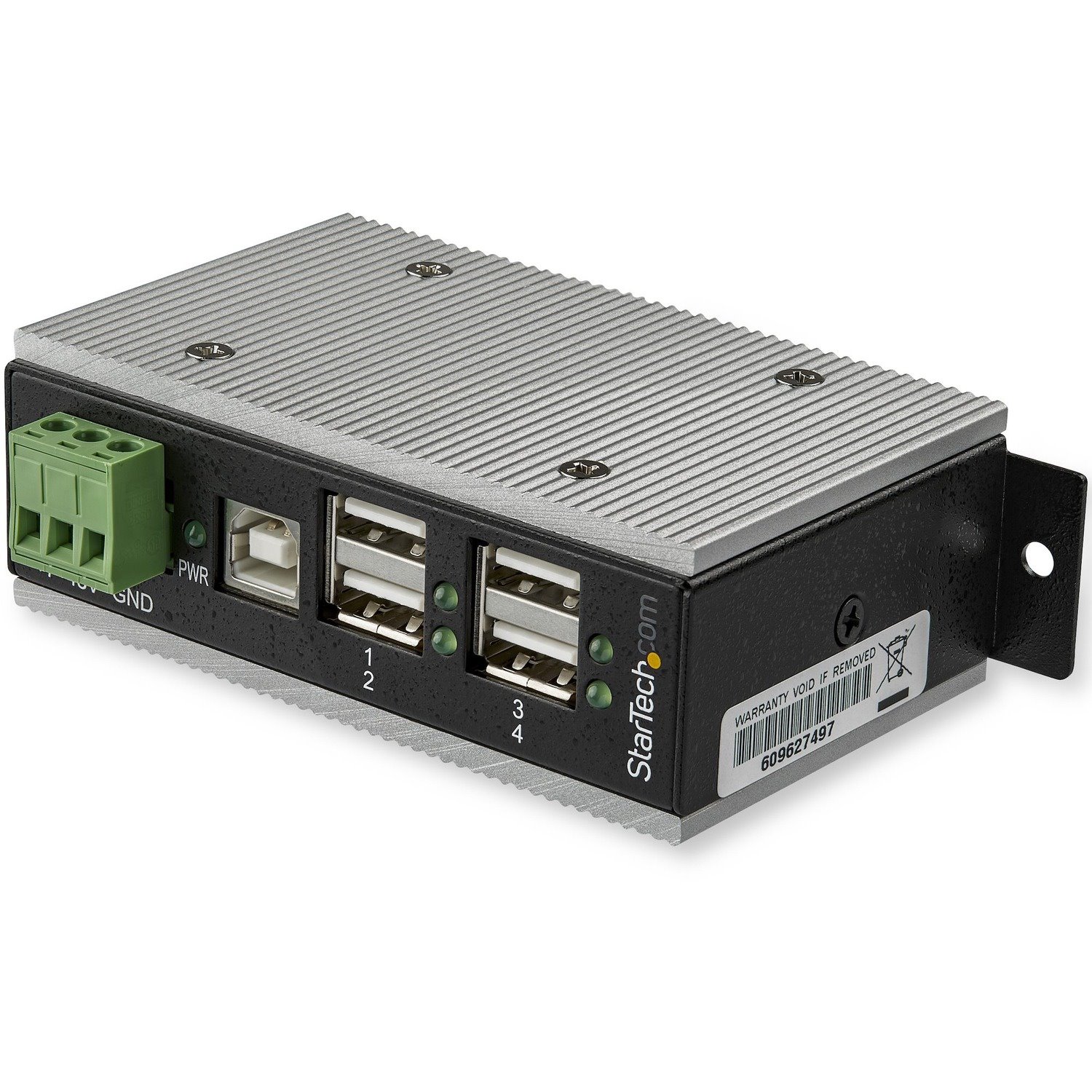 StarTech.com 4-Port Industrial USB 2.0 Hub with ESD Protection & 350W Surge Protection