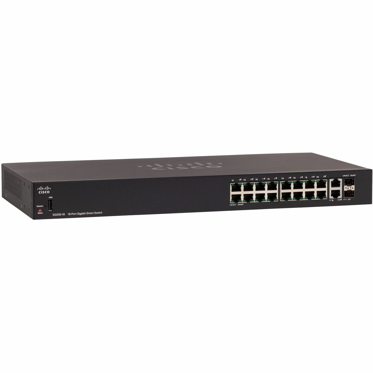 Cisco 250 SG250-18 18 Ports Manageable Ethernet Switch - Gigabit Ethernet - 10/100/1000Base-T, 1000Base-X - Refurbished