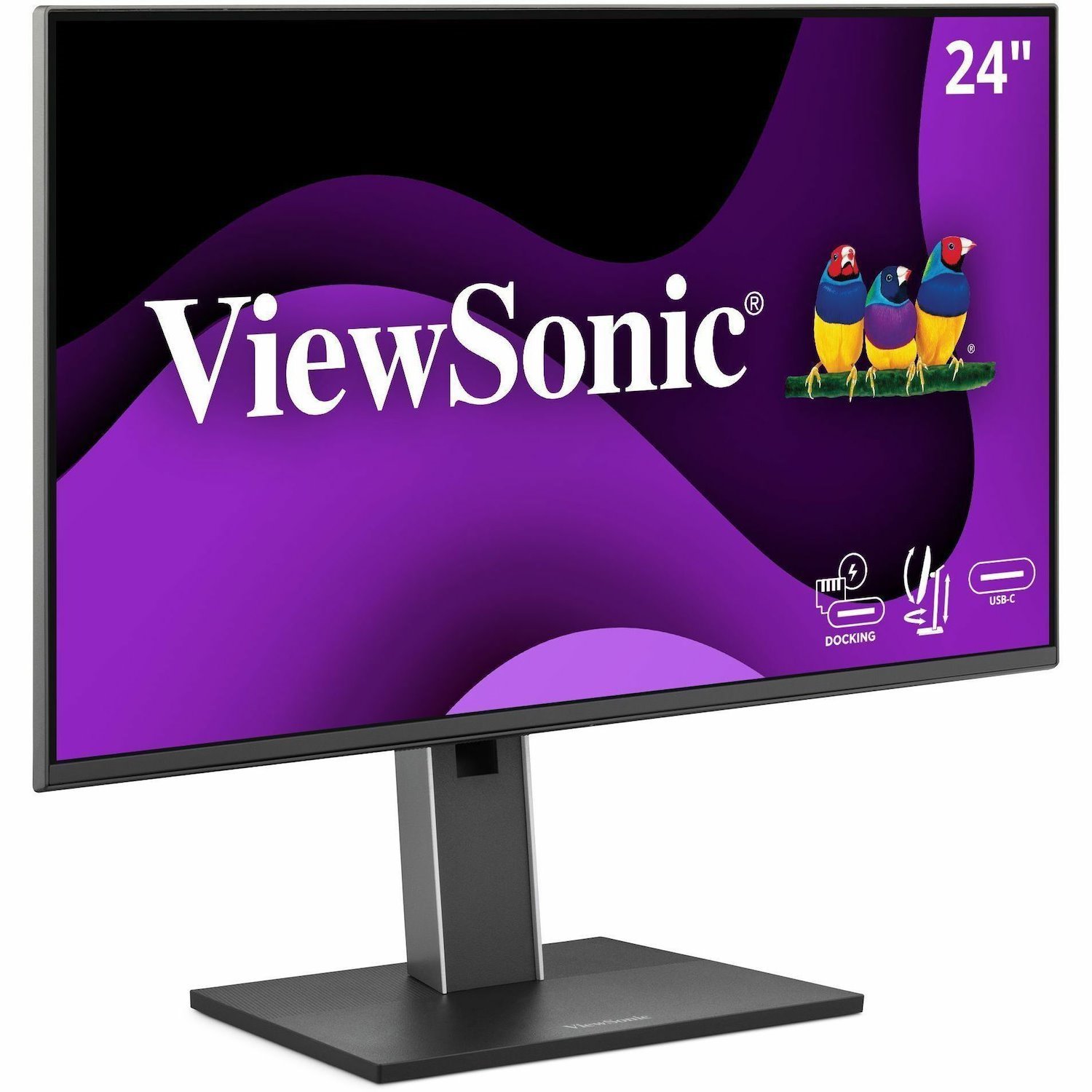 ViewSonic VG2458 24 Inch 1080p IPS Docking Monitor with Advanced Ergonomics, 100W USB C, 5-port USB Hub, HDMI, DisplayPort, and Daisy Chain for Home and Office