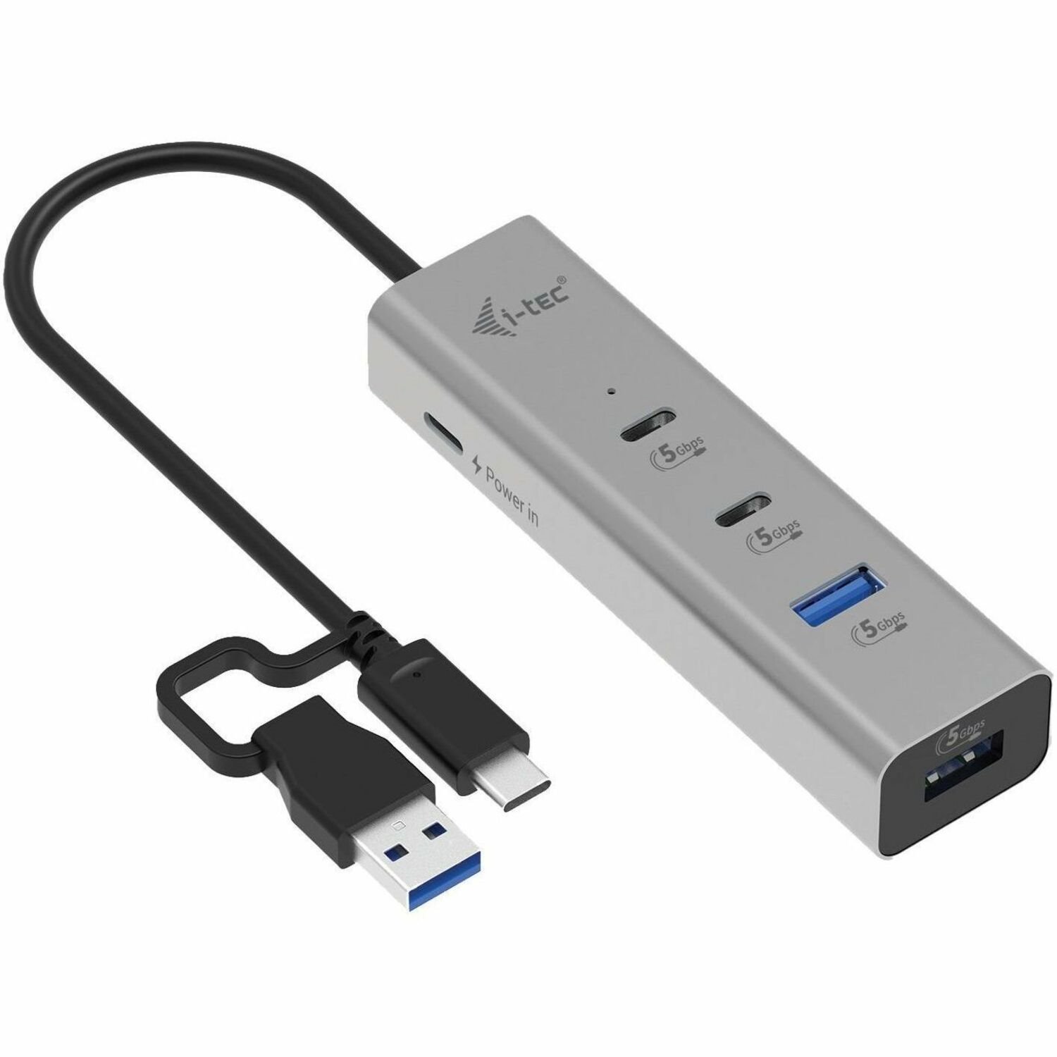 i-tec USB Hub - USB Type A, USB Type C - 640 MB/s - Keyboard, Mouse, Flash Drive