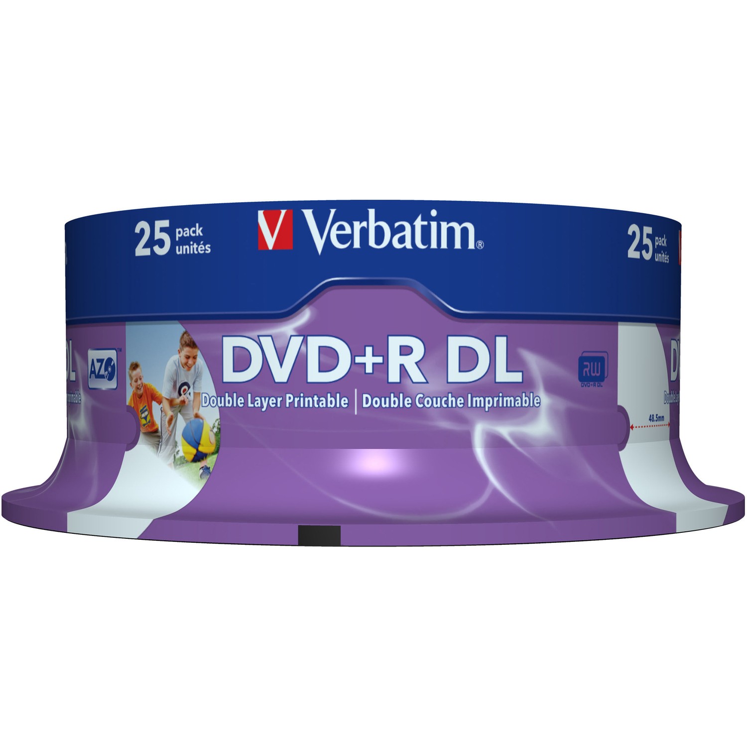 Verbatim DVD+R DL 8.5GB 25Pk White Wide Inkjet 8x