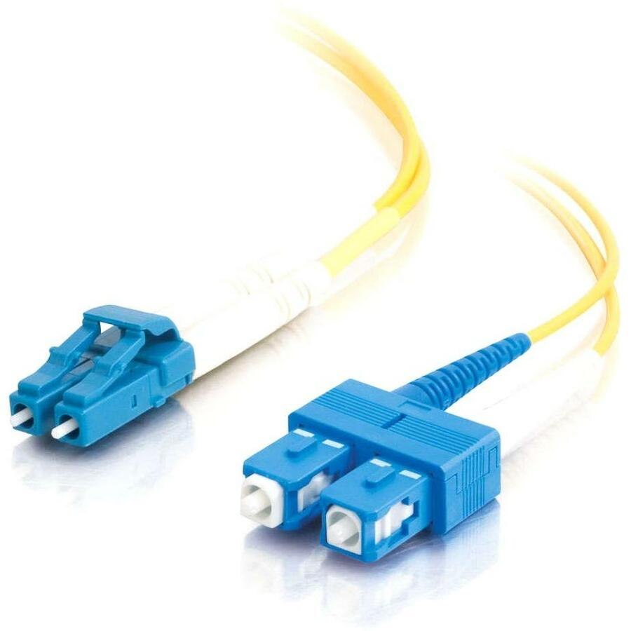 C2G 30m LC-SC 9/125 OS1 Duplex Singlemode PVC Fiber Optic Cable (USA-Made) - Yellow