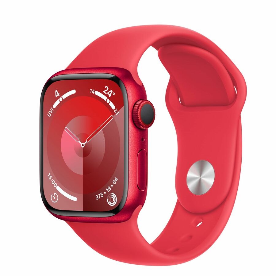 Apple Watch Series 9 Smart Watch - 41 mm Case Height - 35 mm Case Width - Red Case Color - Red Band Color - Glass Body Material - Aluminium Case Material - Wireless LAN - LTE, UMTS