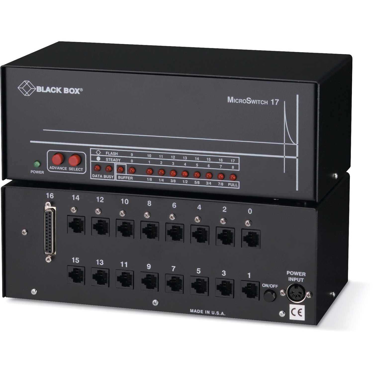 Black Box MicroSwitch Switch - (6) DB25 Female, (6) RJ-45