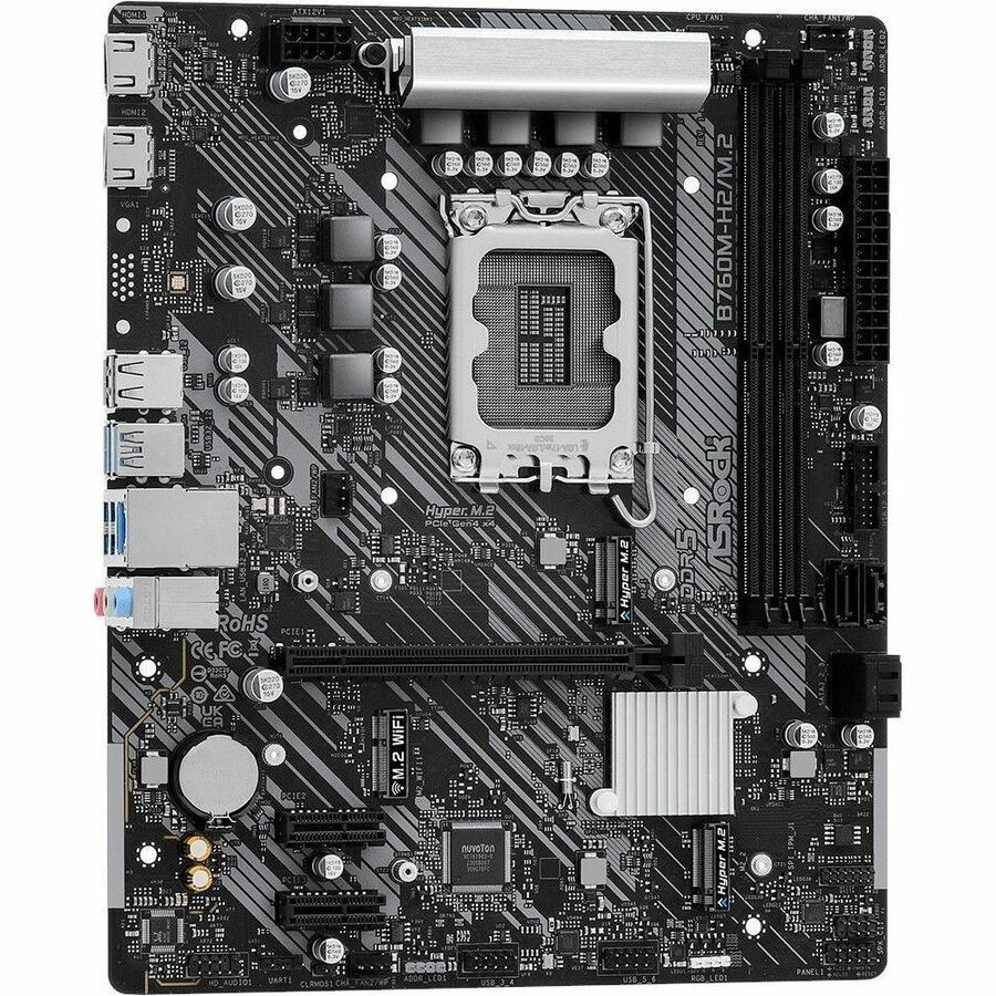 ASRock B760M-H2/M.2 Gaming Desktop Motherboard - Intel B760 Chipset - Socket LGA-1700 - Micro ATX