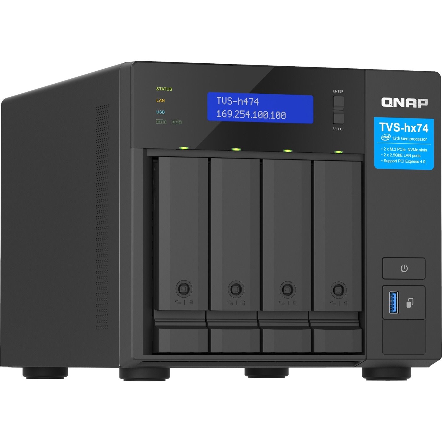 QNAP TVS-h474-PT-8G SAN/NAS Storage System