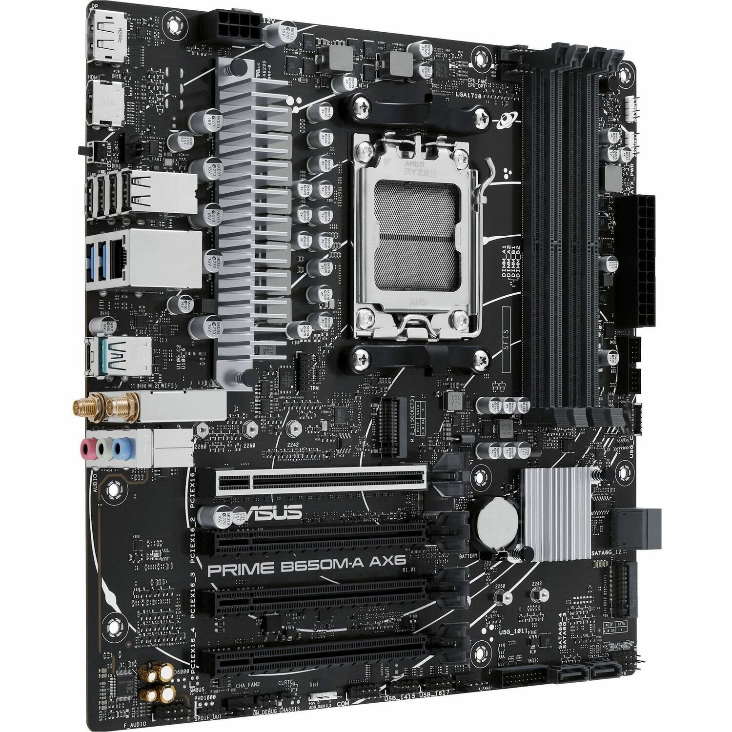 Asus Prime PRIME B650M-A AX6-CSM Gaming Desktop Motherboard - AMD B650 Chipset - Socket AM5 - Micro ATX