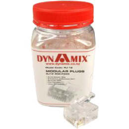 Dynamix RJ-11 Plug 200pc Jar 6P4C Modular Plug. 3 Micron.