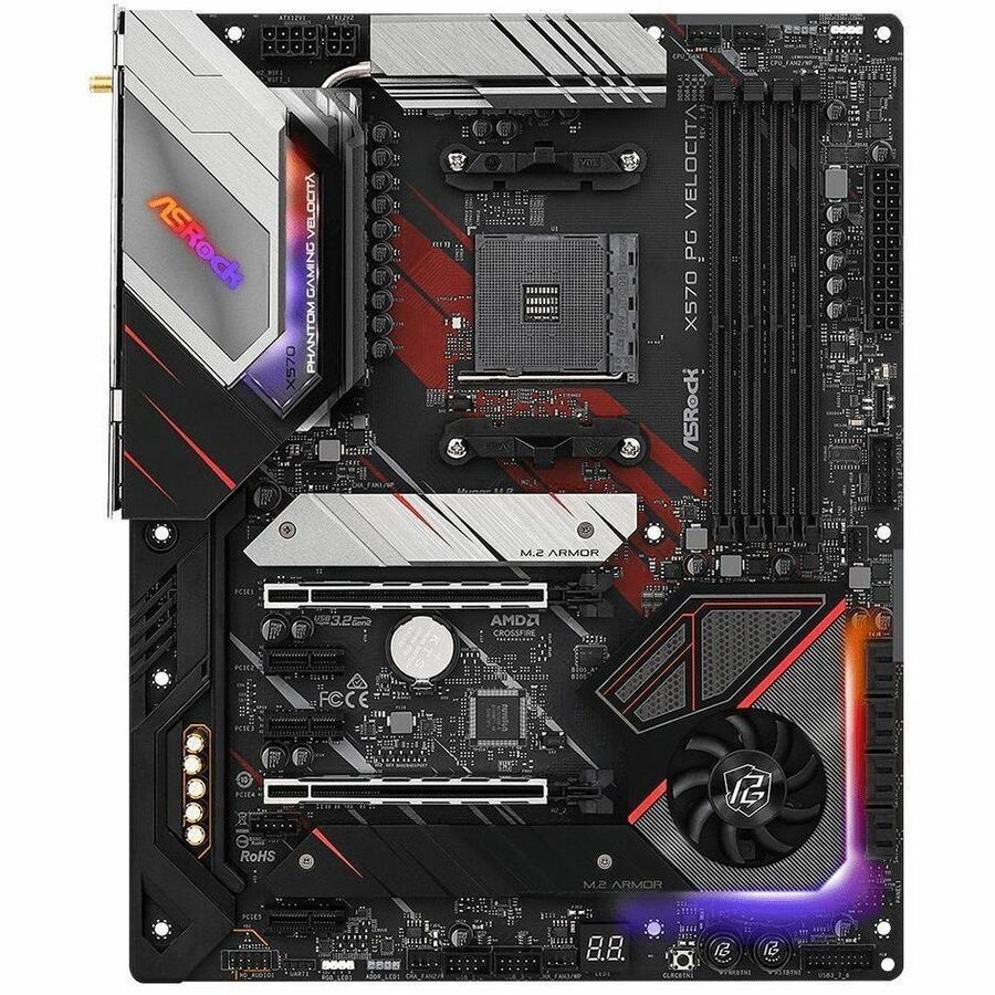 ASRock X570 PG Velocita Gaming Desktop Motherboard - AMD X570 Chipset - Socket AM4 - ATX