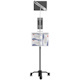 CTA Digital Compact Security Gooseneck Floor Stand for 7-13 Inch Tablets with Sanitizing Station & Automatic Soap Dispenser