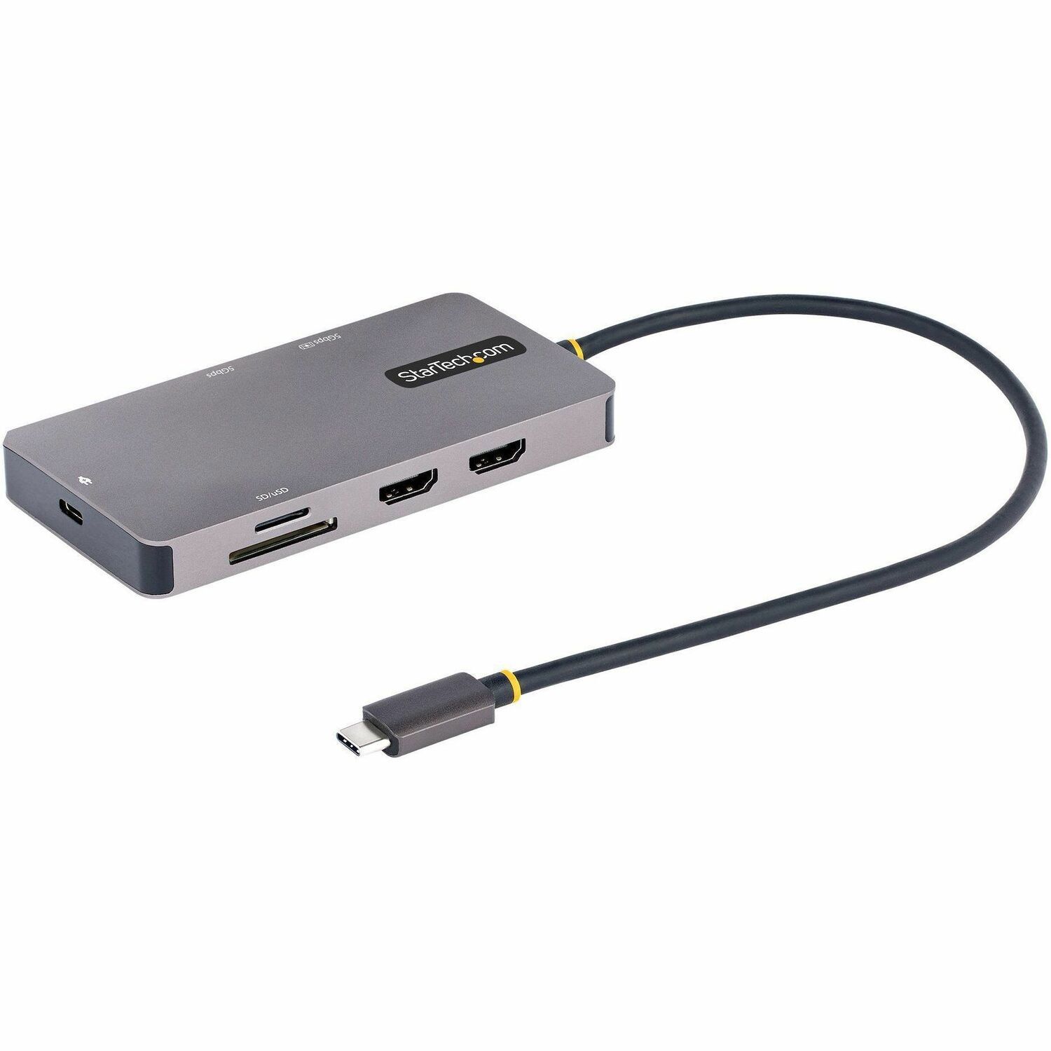 USB C Multiport Adapter, USB C zu HDMI, 4K 60Hz, 5Gbit/s USB-A, 100W PD Pass-through/GbE/SD-MicroSD, Laptop Dockingstation