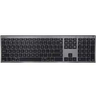 Macally Rechargeable Space Gray Quick Switch Bluetooth Keyboard For Three Devices