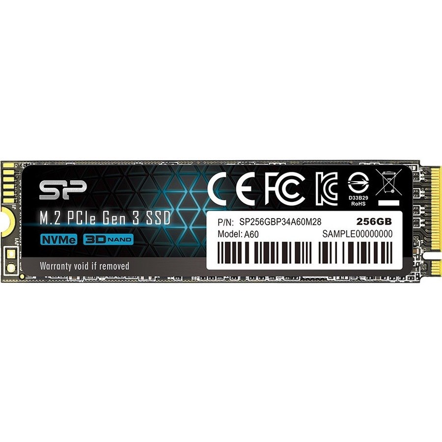 Silicon Power A60 256 GB Solid State Drive - M.2 2280 Internal - PCI Express NVMe (PCI Express NVMe 3.0 x4)