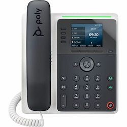 Poly Edge E220 IP Phone - Corded - Corded/Cordless - Bluetooth - 3 Multiple Conferencing - Desktop, Wall Mountable - Black