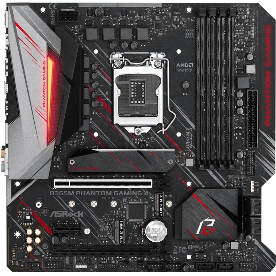 ASRock B365M Phantom Gaming 4 Desktop Motherboard - Intel B365 Chipset - Socket H4 LGA-1151 - Intel Optane Memory Ready - Micro ATX